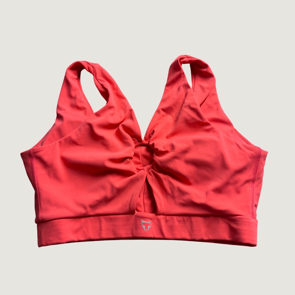 Tala Sports Bra Size M O-Ring Keyhole Gym Yoga Nylon Spandex Coral Pink